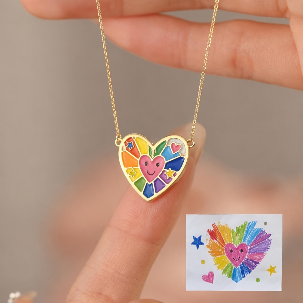 Personalized Cartoon Hand-Drawn Artwork Necklace for Women